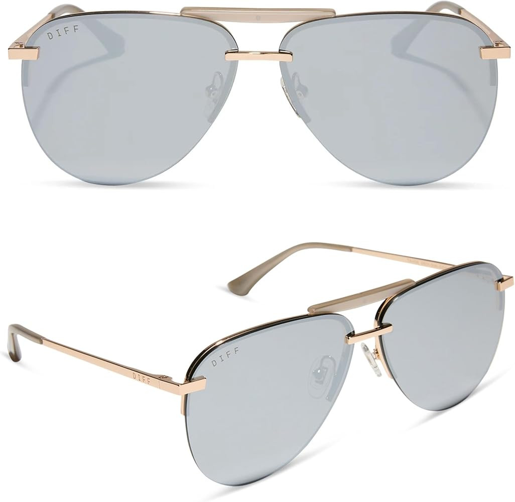 DIFF Tahoe | Designer Oversized Aviator Sunglasses for Women | UV400 Protection Gold Frames | Amazon (US)