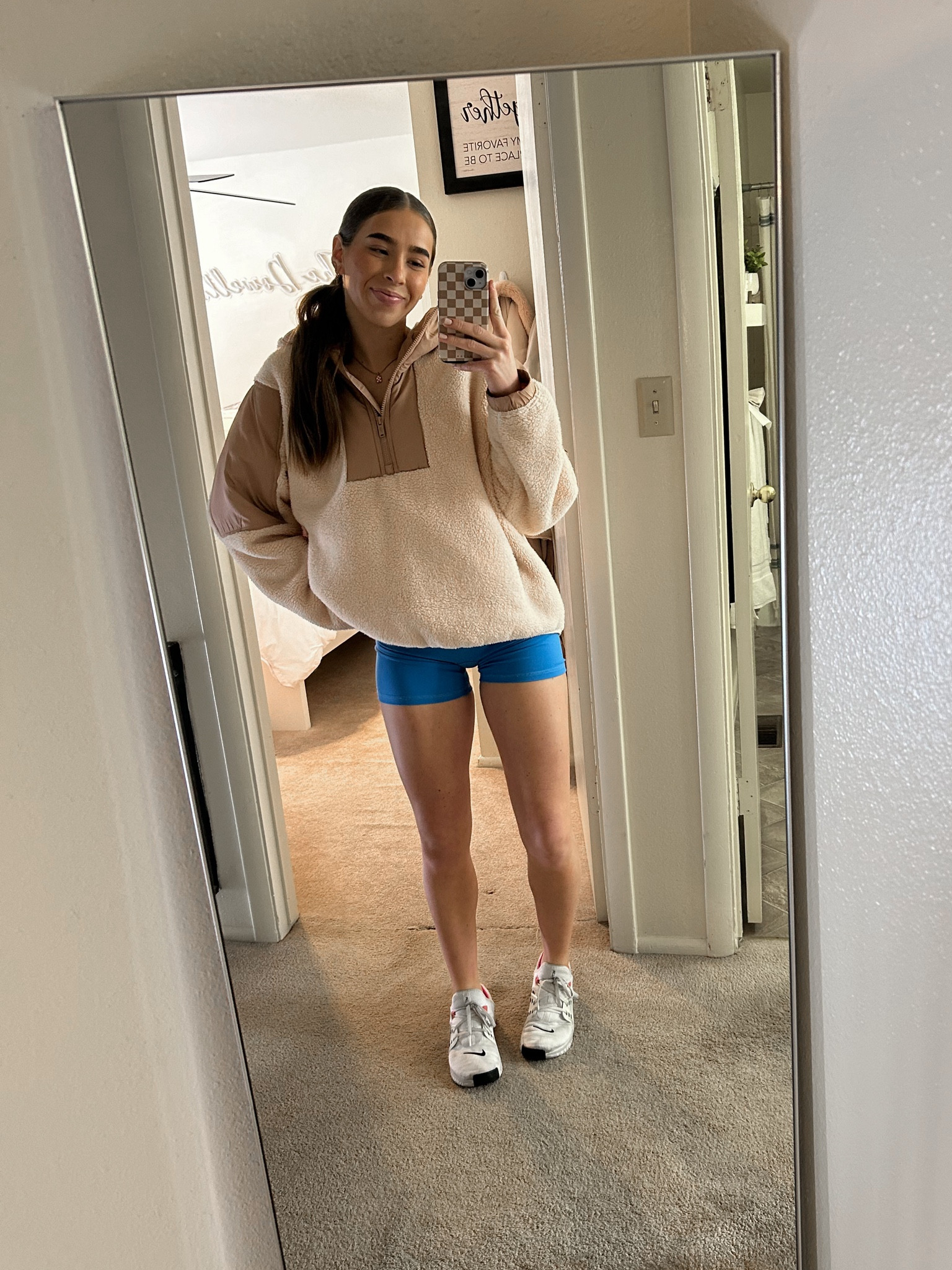 The BEST jacket in my closet right now 🤩 perfect to throw on to go to the gym! Linking a similar amazon one that’s more affordable and the reviews are great!!! Also if you didn’t know by now, these are my current fav workout shorts 🫶🏼 

#LTKfitness #LTKfindsunder50 #LTKstyletip