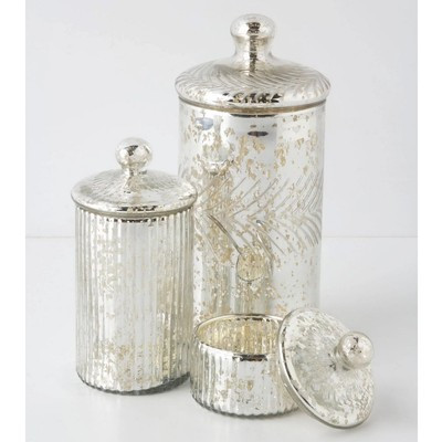 New Anthroplogie Discontinued Set of 3 Monarch Mercury Jar Apothecary Vanity Lid | eBay US