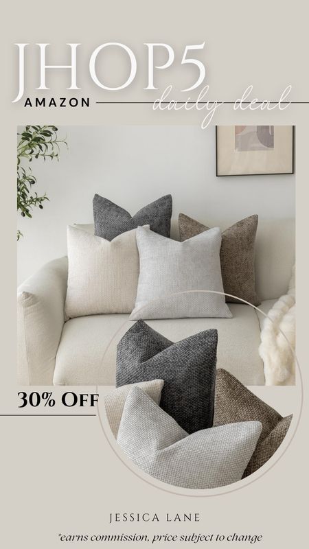 Amazon daily deal, save 30% on these gorgeous neutral textured throw pillow covers. Throw pillow covers, pillow covers, home accents, home decor, Amazon home, neutral throw pillow covers, Amazon deal

#LTKhome #LTKsalealert #LTKstyletip