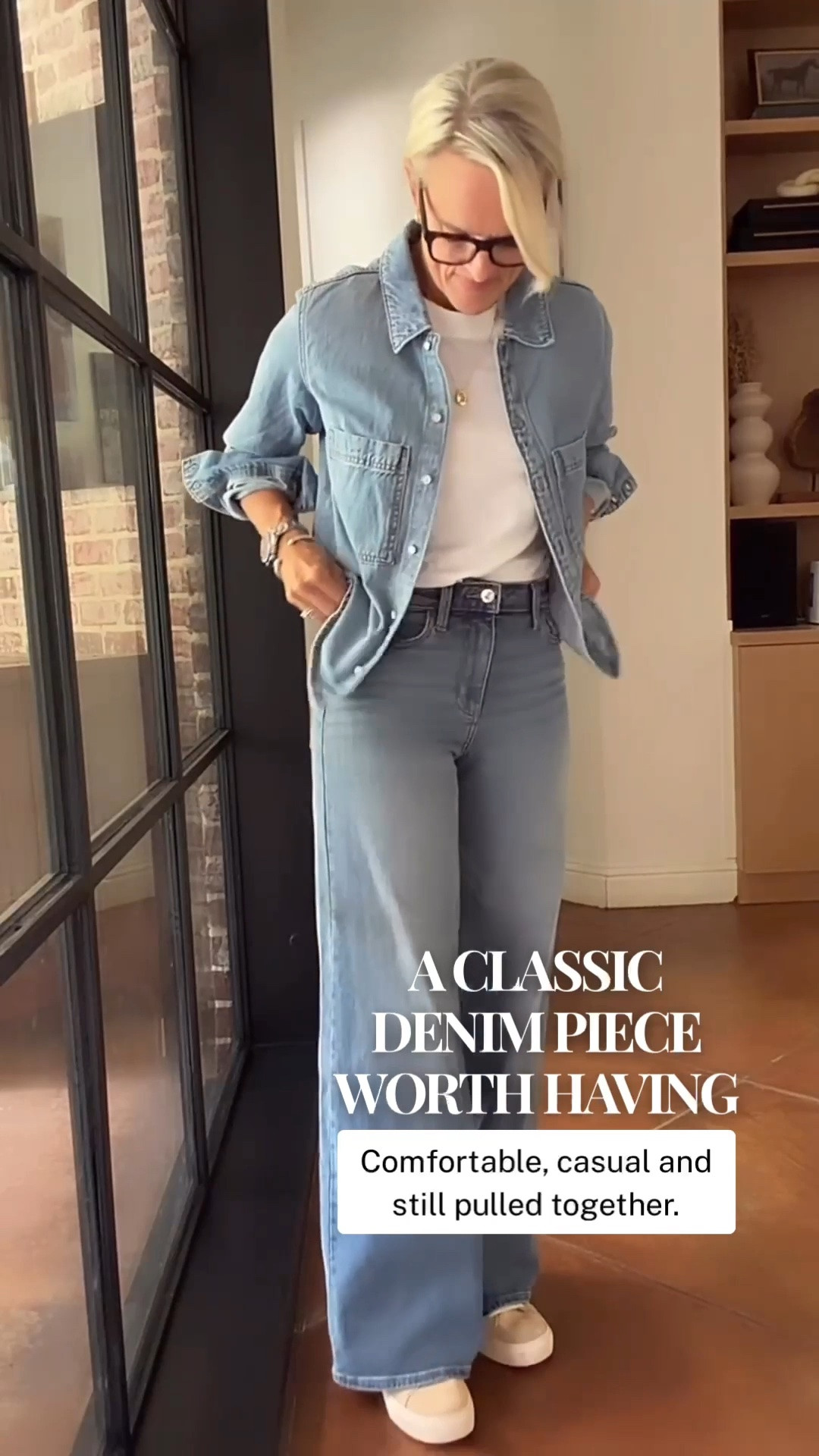 I really love a good denim shirt, and this one has quickly become such a versatile wardrobe piece. I love the light wash, the pockets, and the slightly shirt-jacket feel—it’s an easy layer that still looks polished.

Here I’m wearing it open over a simple tee, but you can also button it and wear it as a shirt. It would be just as easy with white denim, shorts, or trousers, making it a great piece for casual everyday and transitional outfits.

#LTKootd #LTKgrwm #LTKOver40