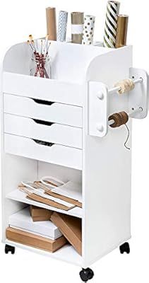 Honey-Can-Do CRT-06346 Rolling Craft Storage Cart with 3-Drawers, White, 19.13" x 33.62" | Amazon (US)