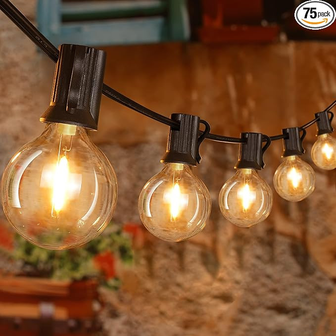 Ollny 150FT Outdoor String Lights, Waterproof Connectable Shatterproof Outside Light with 75 Edis... | Amazon (US)