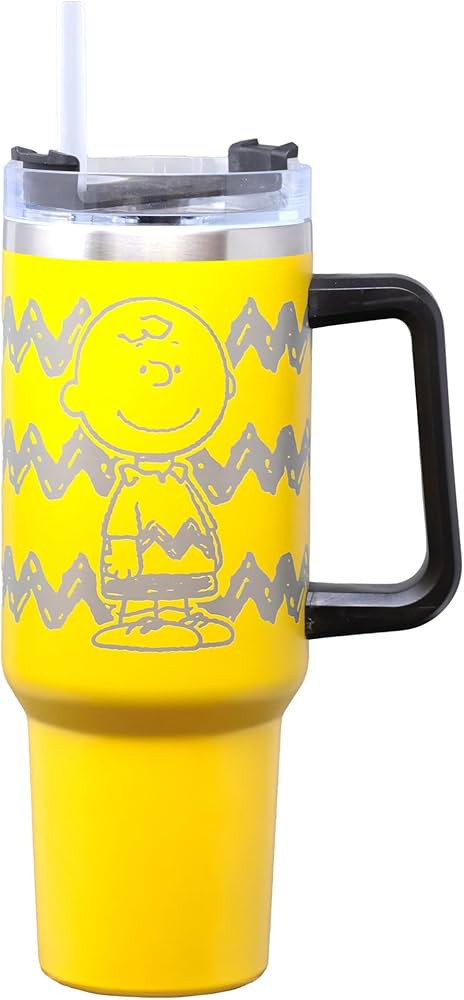 Spoontiques Etched Peanuts Stainless Steel Travel Mug, 40oz - Double Wall Insulation, Sturdy Hand... | Amazon (US)