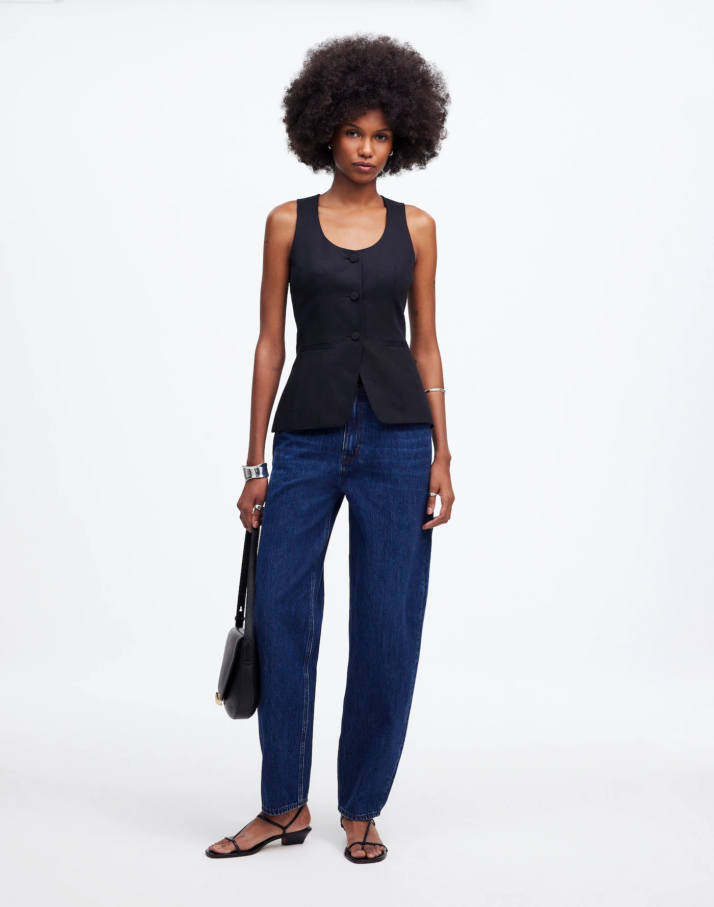 Scoopneck Cutaway Vest in Drapey Twill | Madewell