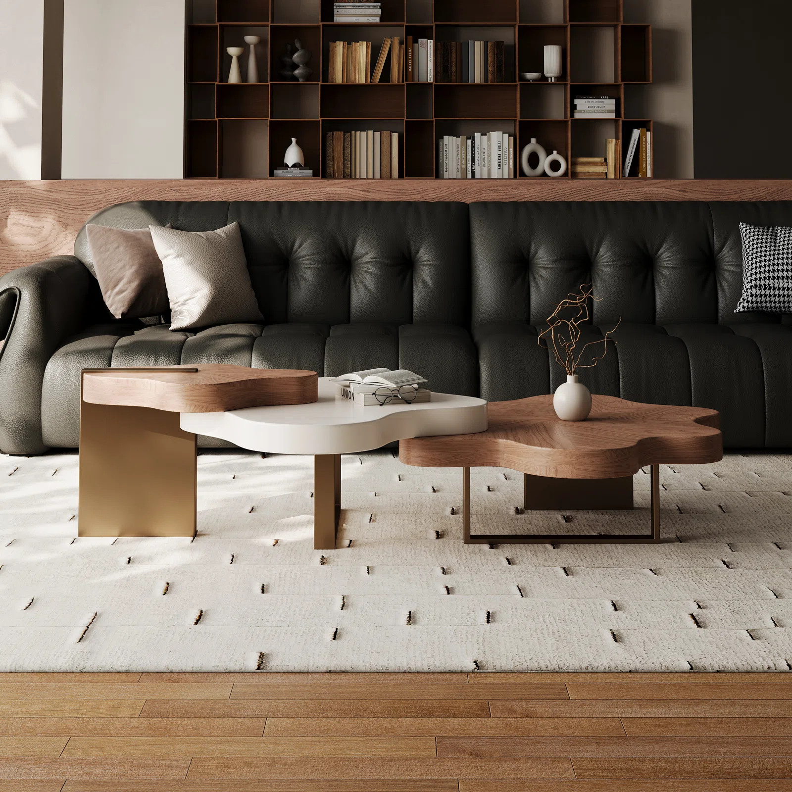 Latitude Run® Elegant Cloud-Inspired Coffee Table Set by Callingwood Modern Living Room Furnitur... | Wayfair North America