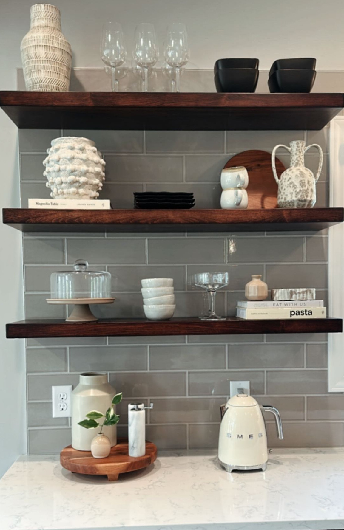 kitchen floating shelf decor ✨

neutral home, aesthetic, shelf styling 

#LTKkids #LTKhome #LTKSeasonal