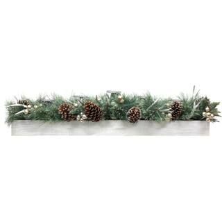 Fraser Hill Farm 10 in. Holiday Candle Holder Centerpiece-FF042CHTT001-0GR - The Home Depot | The Home Depot