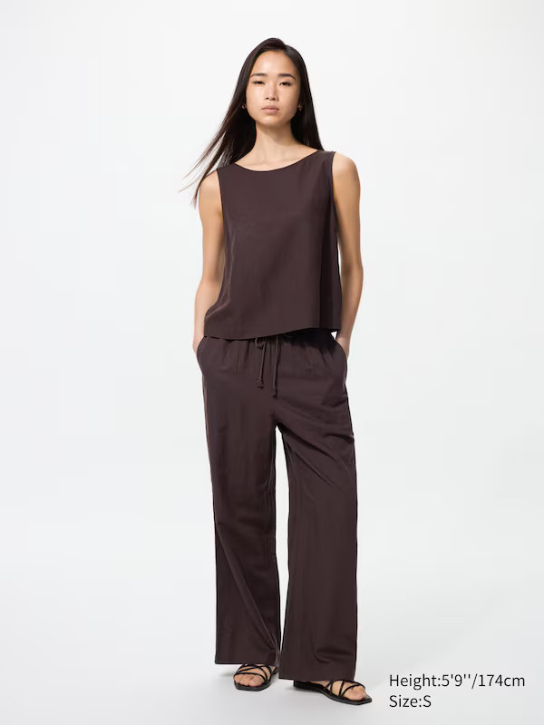 Linen Blend Easy Trousers | UNIQLO (UK)