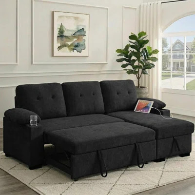 Sleeper Sofa Bed, 94" Convertible Sectional Couches For Living Room, 4 In 1 Pull Out Couch Bed With Reversible Storage Chaise | Foldable Side Table | | Wayfair North America