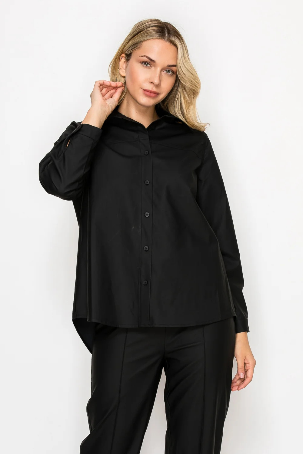 Lucy Leather Shirt Top | Joh Apparel