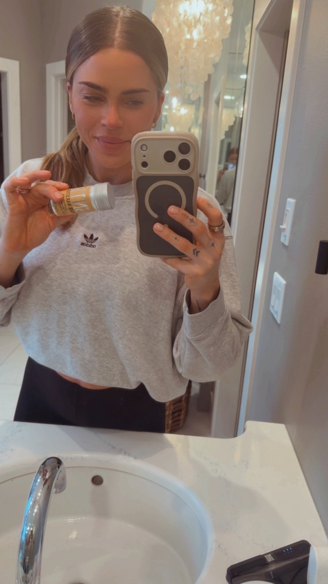 Loving this stick and the sleek back hair.

#LTKdayinmylife #LTKmorningroutine