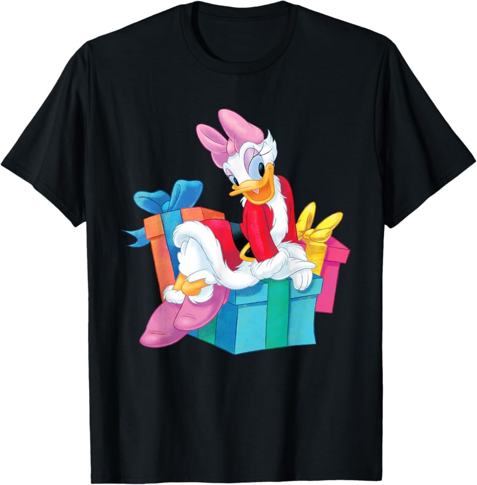 Disney Daisy Duck in Santa Outfit Holiday T-Shirt | Amazon (US)