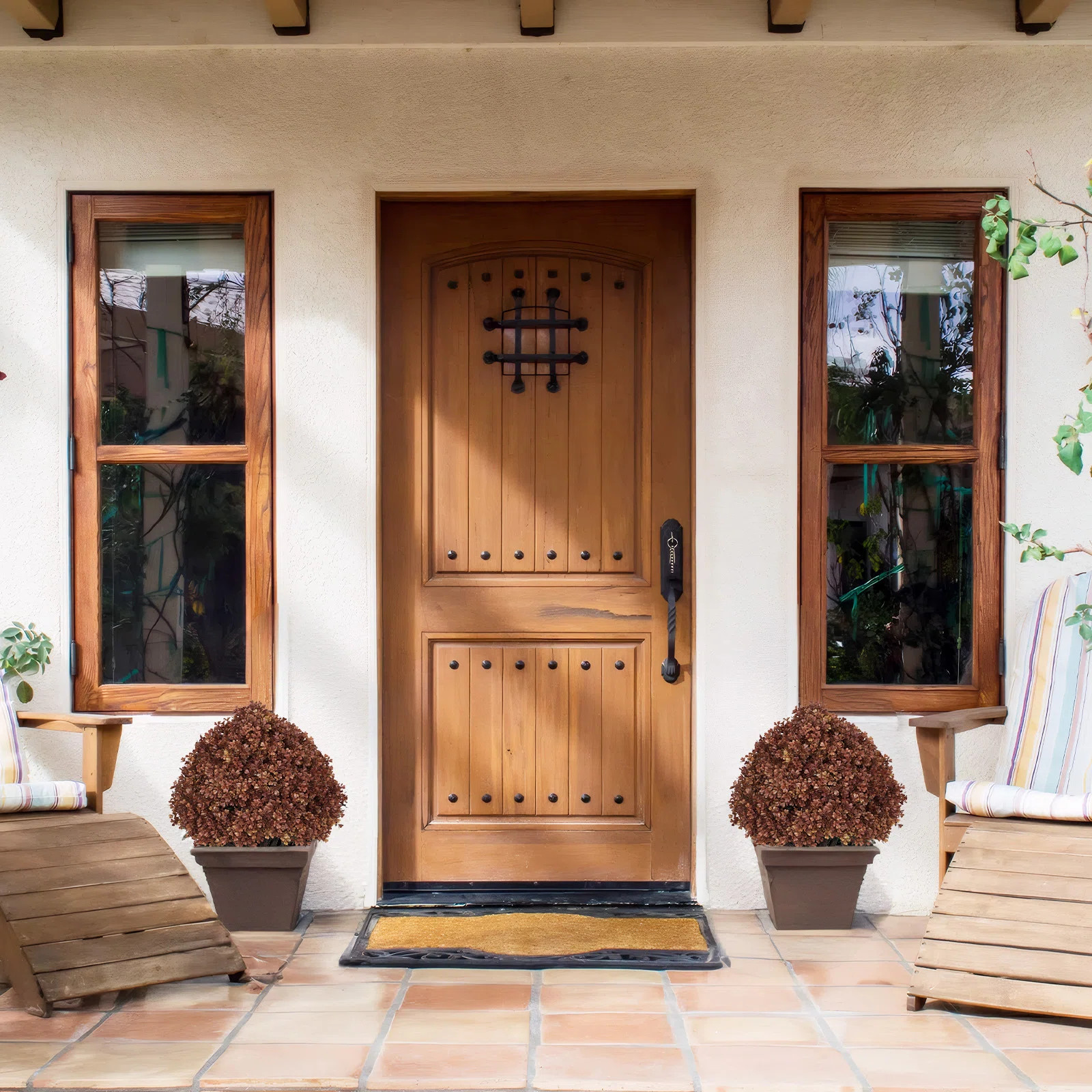 24" Artificial Fall Autumn Outdoor Topiary Ball Tree Potted Plants (Set of 2) | Wayfair North America