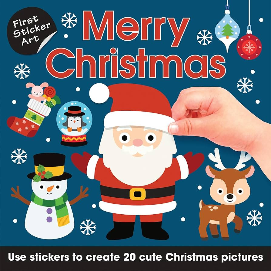 First Sticker Art: Merry Christmas: Color By Stickers for Kids, Make 20 Pictures! (Independent Ac... | Amazon (US)