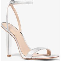 MK Halle Specchio Leather Sandal - Silver - Michael Kors | Michael Kors (UK)