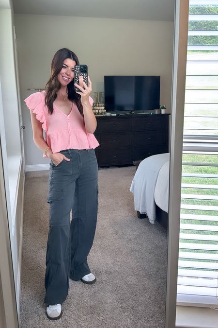 These pants 🙌🏼 I’ve been searching for a pair of cargos that check all the boxes and these are it!! They are soft, baggy but just the right amount, the length is perfect!! I love them! 

#LTKFindsUnder50 #LTKSaleAlert #LTKStyleTip