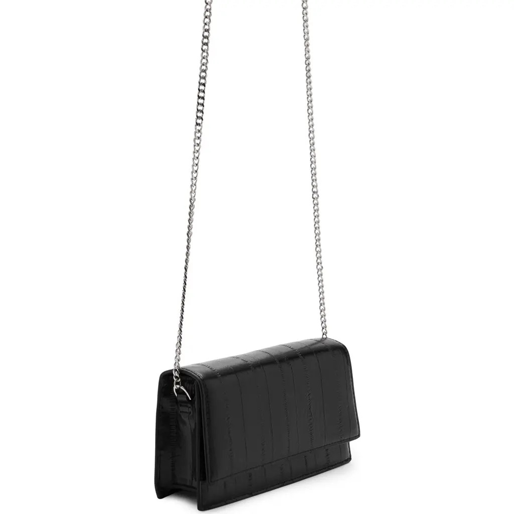 MANGO Embossed Faux Leather Crossbody Bag in Black at Nordstrom | Nordstrom