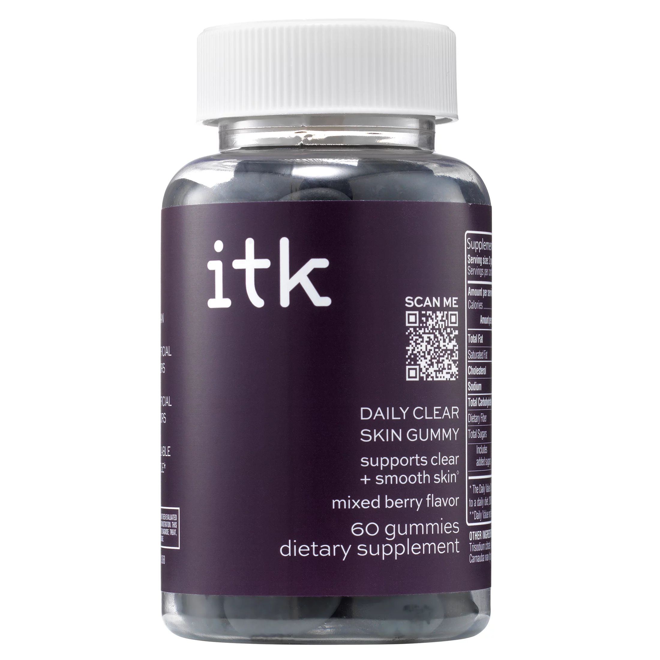 ITK Daily Clear Skin Supplement with Probiotics + Zinc | Mixed Berry | 30-Day Supply, 60 Ct - Wal... | Walmart (US)