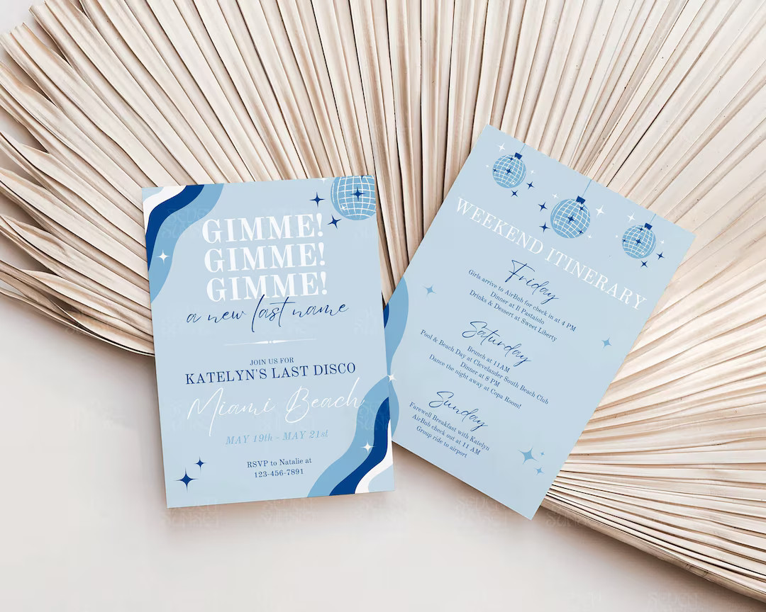 Mamma Mia Bachelorette Invitation, Editable Invitation, Dancing Queen Theme, Bride's Last Disco, ... | Etsy (US)