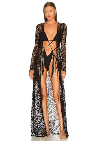 Michael Costello x REVOLVE Ryland Robe in Black from Revolve.com | Revolve Clothing (Global)