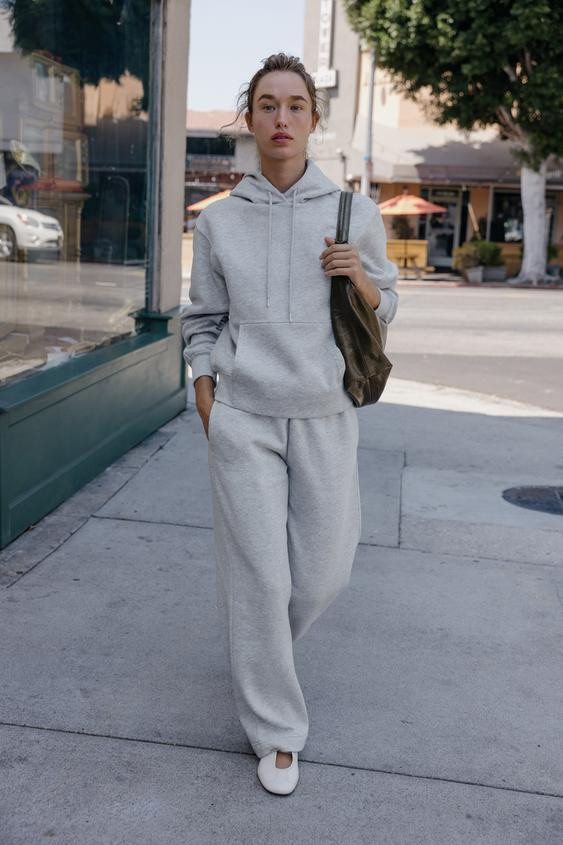 WIDE-LEG PLUSH TROUSERS | Zara UK