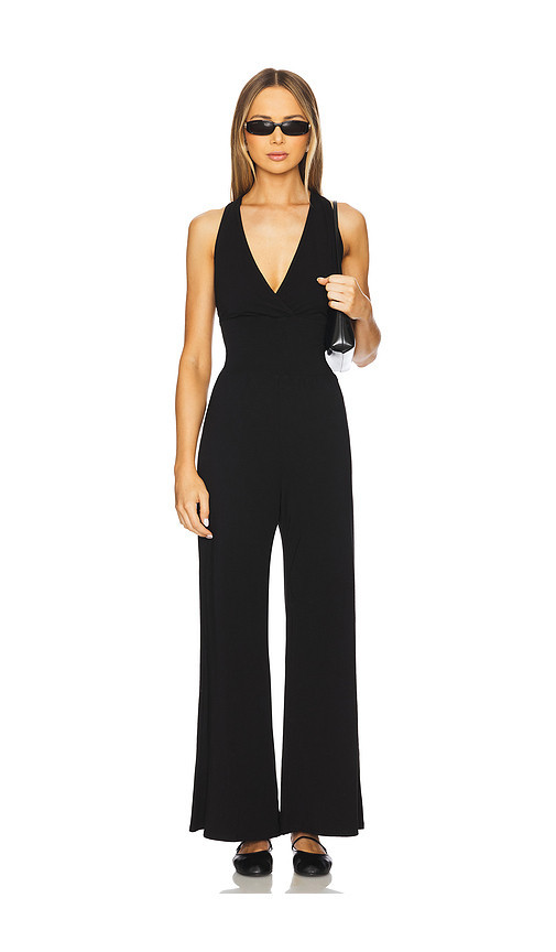 Bobi Draped Jumpsuit in Black. Size S | Revolve Clothing (Global)