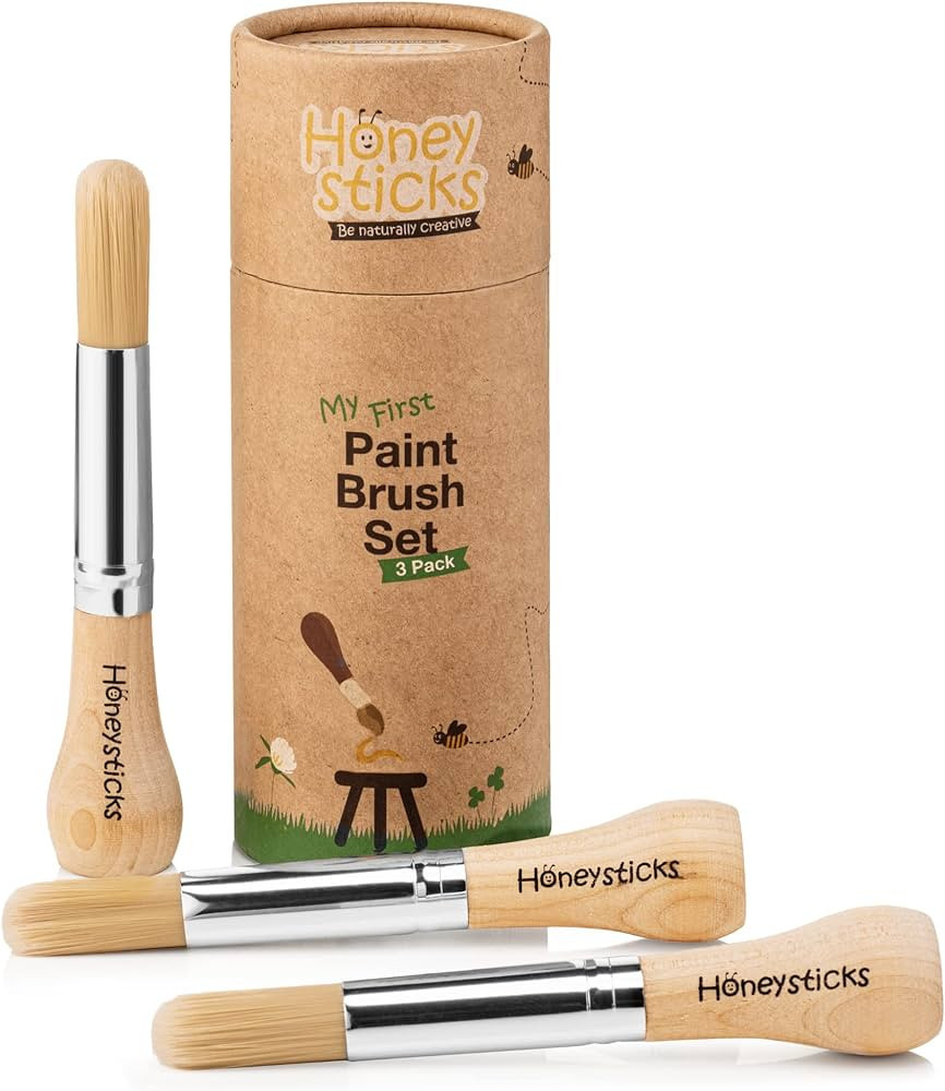 Honeysticks My First Paint Brush Set - 3 Pack. Perfect First Paint Brushes for Baby, Toddler. Jum... | Amazon (US)
