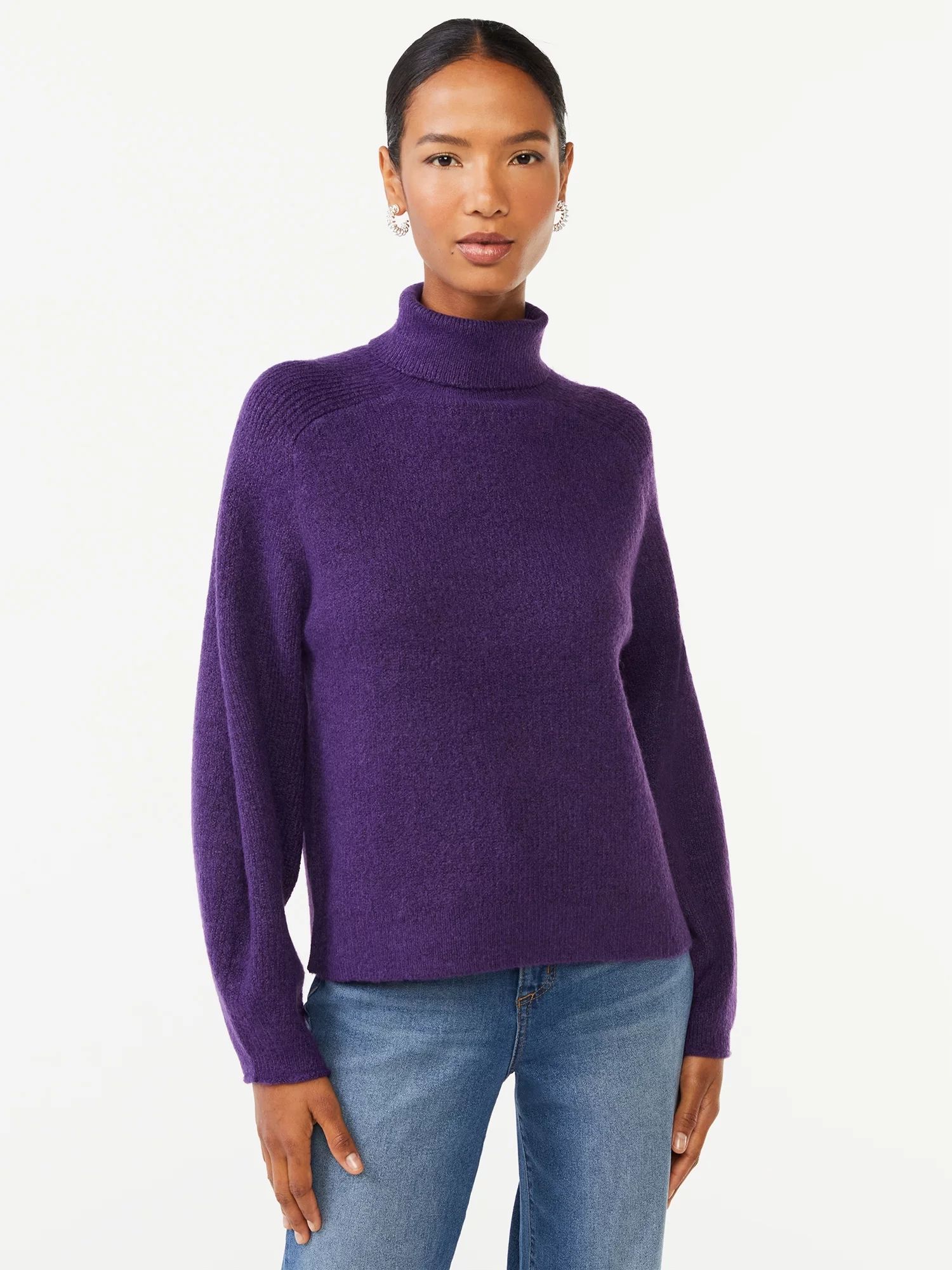 Scoop Women's Ribbed Turtleneck Sweater - Walmart.com | Walmart (US)