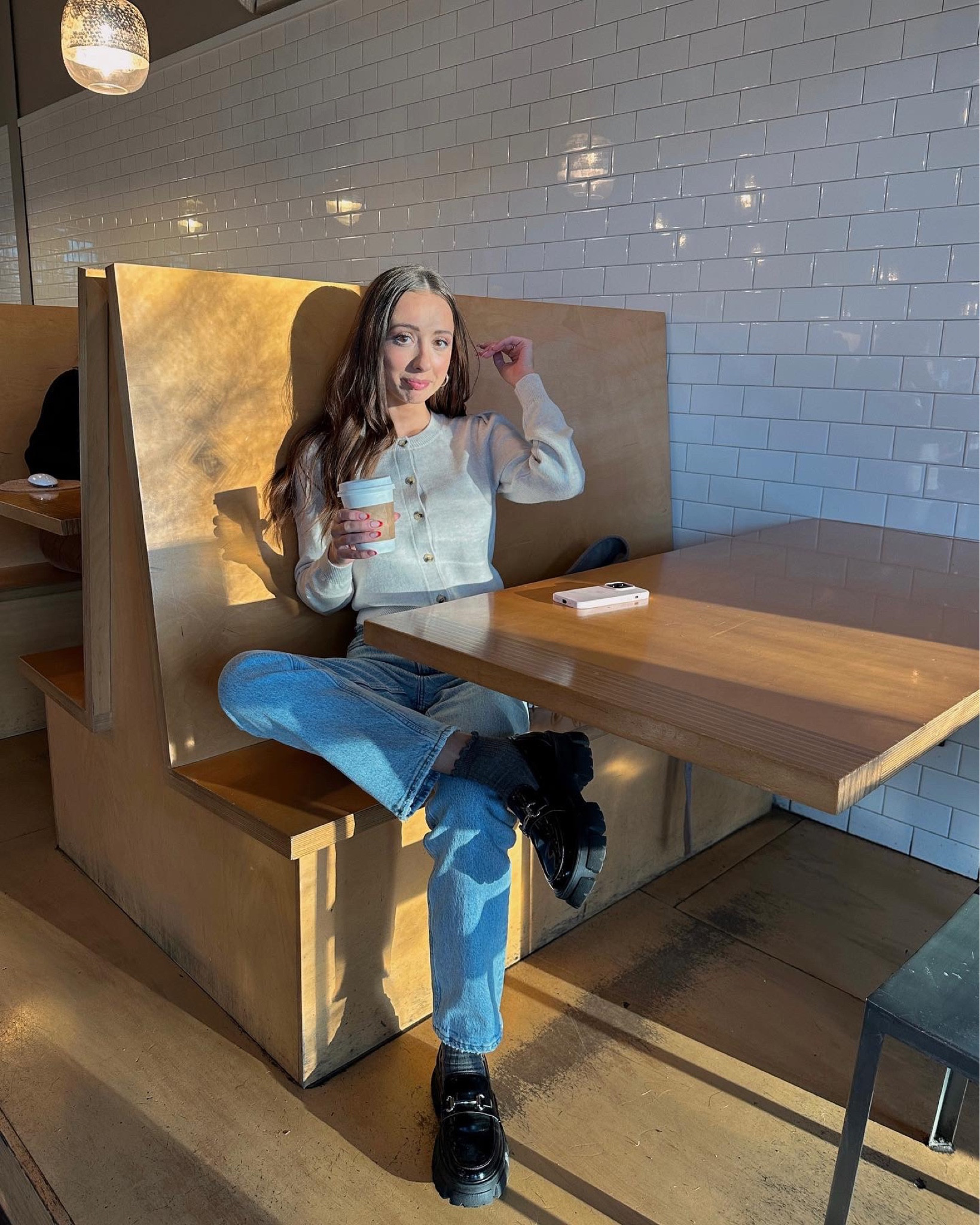 Aritzia Wilfred Grey Cardigan paired with my Abercrombie High Waisted Crossover Jeans, adding my Steve Madden Loafers 👞☁️🧸 (as seen on my IG @sophiatring) 

#LTKshoecrush #LTKSeasonal #LTKstyletip