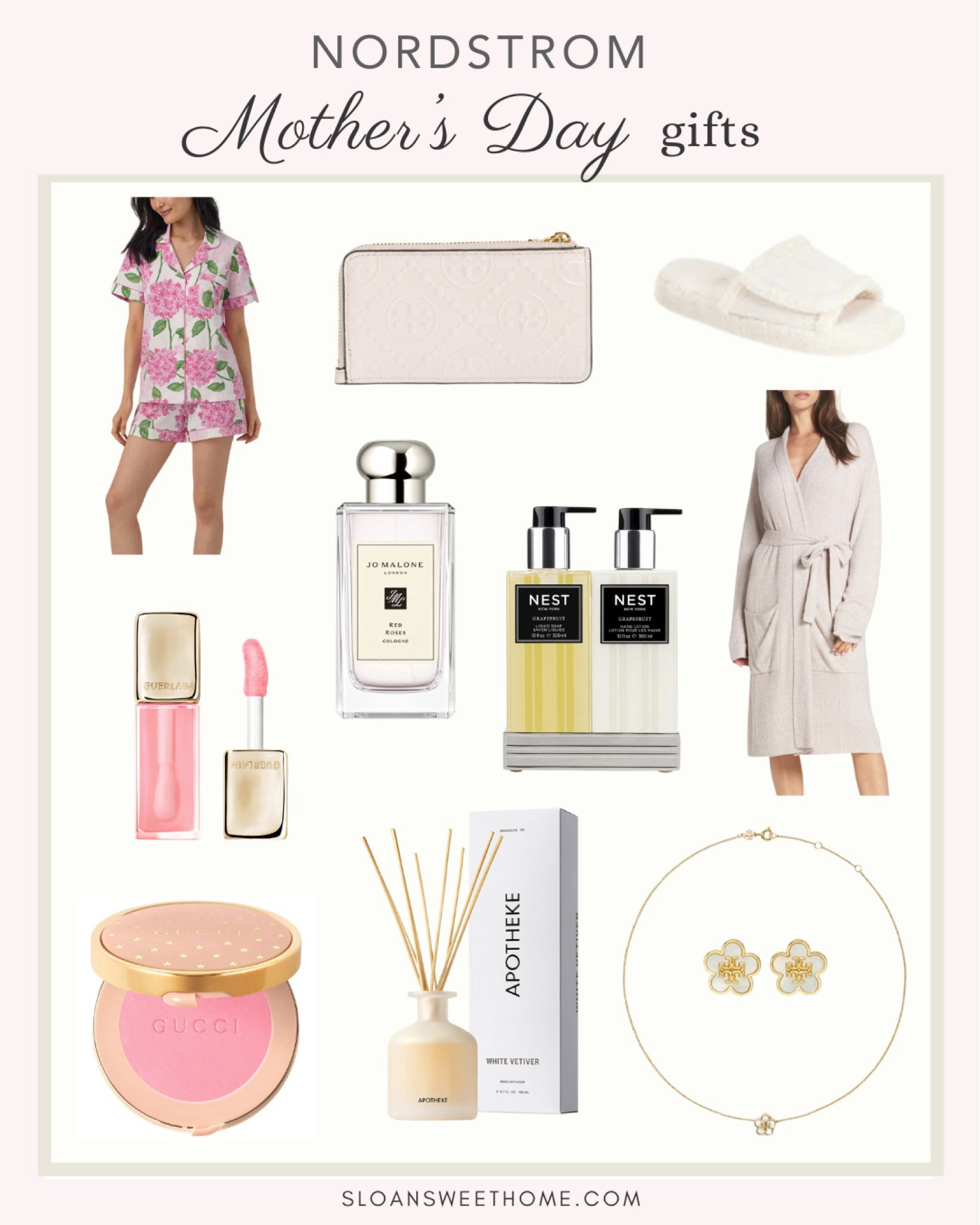 Here's a curated collection of Mother's Day gift items from Nordstrom.  Give your mom one of these gifts to make her feel special.

Floral pajama set
Barefoot dreams
Cozy robe 
Spa slippers 
Perfume
Reed diffuser
Hand soap and lotion 
Makeup
Wallet
Mother's day gifts
Nordstrom gifts
Gifts for mom
Gifts for her
#mothersday
#mothersdaygifts
#mothersdaygiftguide

#LTKover40 #LTKfindsunder100 #LTKGiftGuide