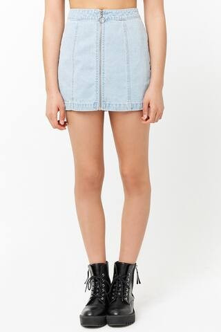 Zip-Front Denim Skirt | Forever 21 (US)
