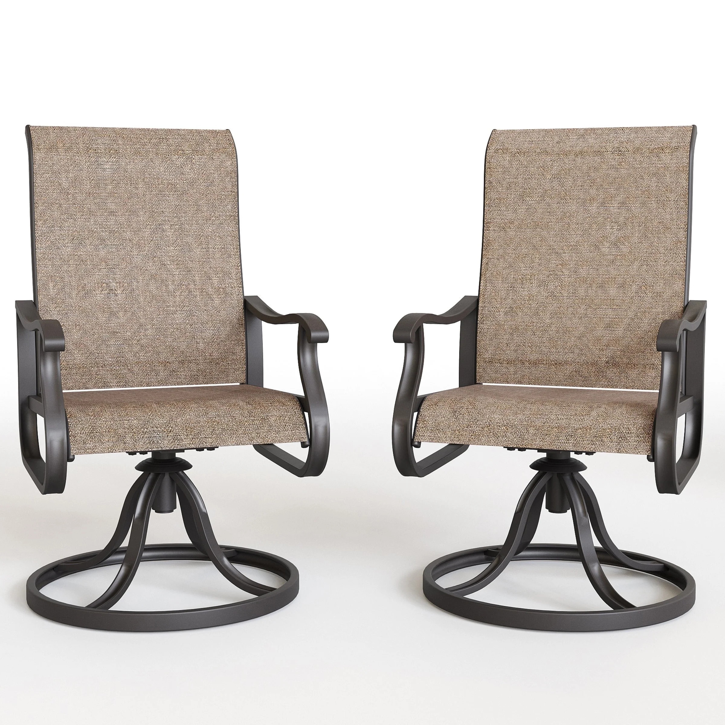 ELPOSUN Patio Swivel Chairs Set of 2, Outdoor Dining Chairs High Back All Weather Breathable Text... | Walmart (US)