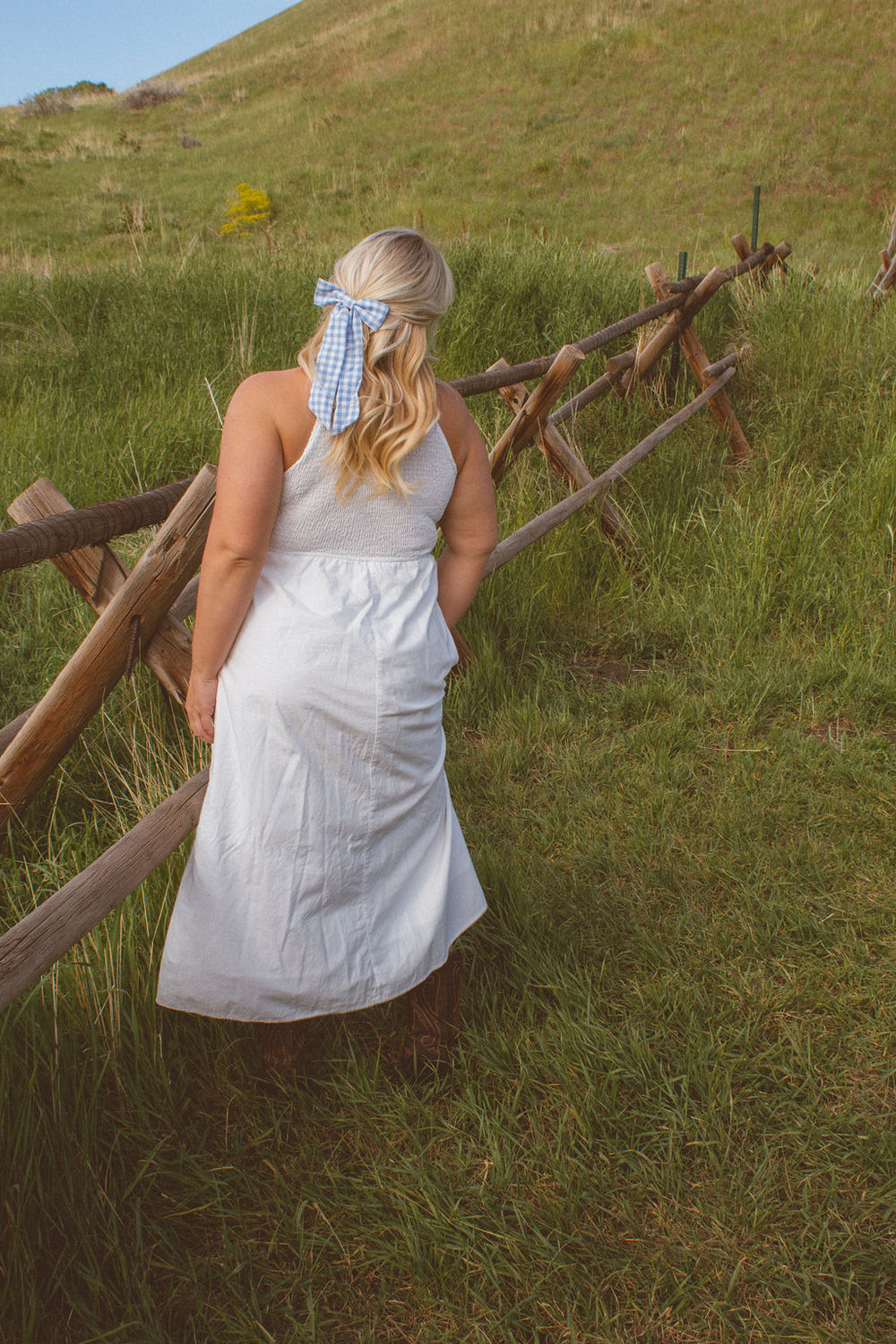 Blue Gingham Bow Barrette | Shop Andi