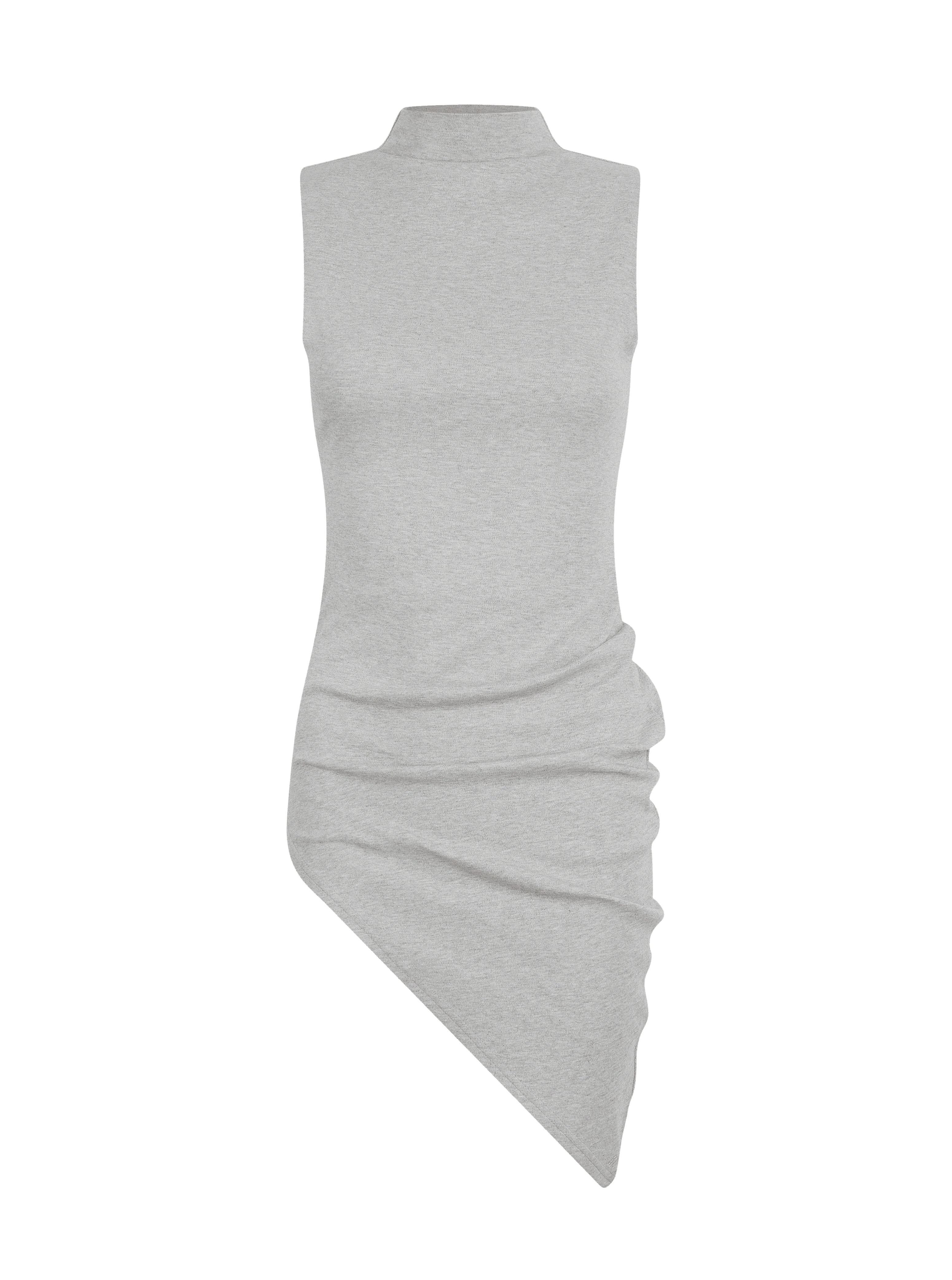 Sora Jersey High Neck Top - Grey | Maebe