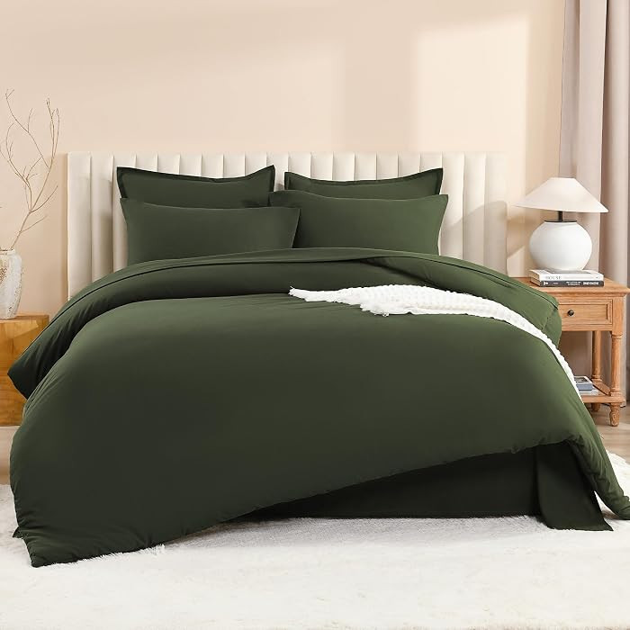 Litanika Oversized King Comforter Sets Olive Green - 7 Pieces Bed in a Bag Oversized King Bedding... | Amazon (US)