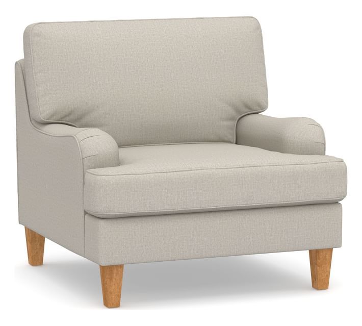 SoMa Hawthorne English Arm Upholstered Armchair, Polyester Wrapped Cushions, Twill Cream | Pottery Barn (US)