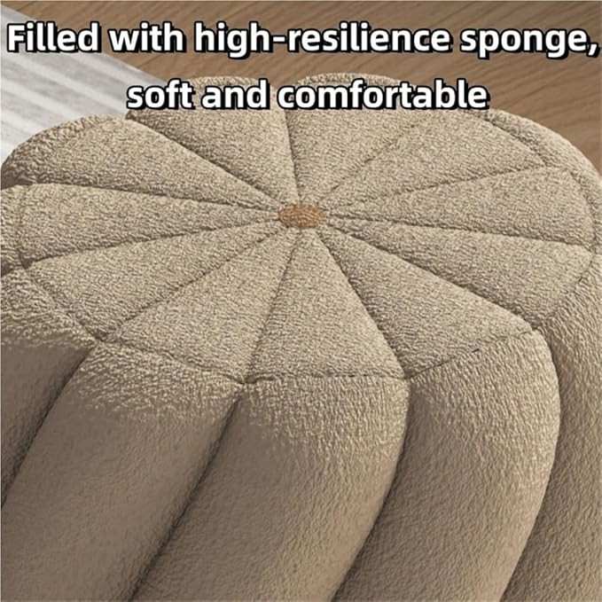 Round Ottoman Vanity Stool Change Shoe Stool Upholstered Ottomans Makeup Stools for Dressing Room... | Amazon (US)