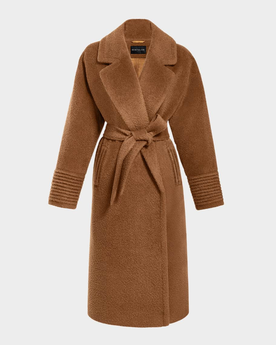 Boucle Alpaca Long Belted Coat | Neiman Marcus