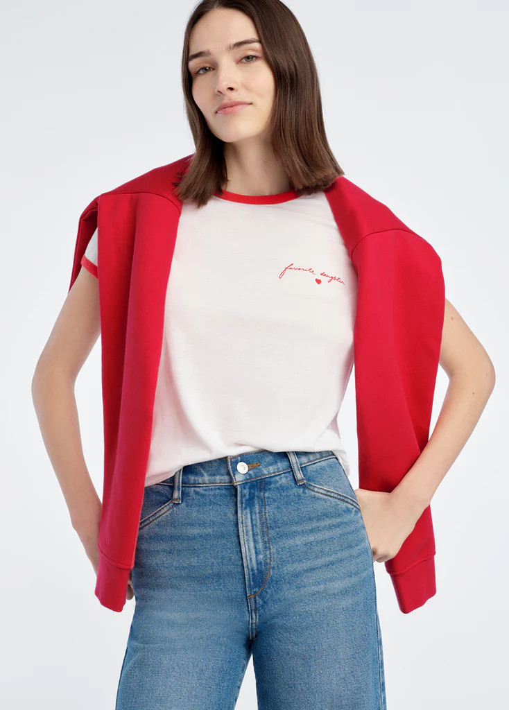 THE SIGNATURE CHEST LOGO RINGER TEE | Favorite Daughter