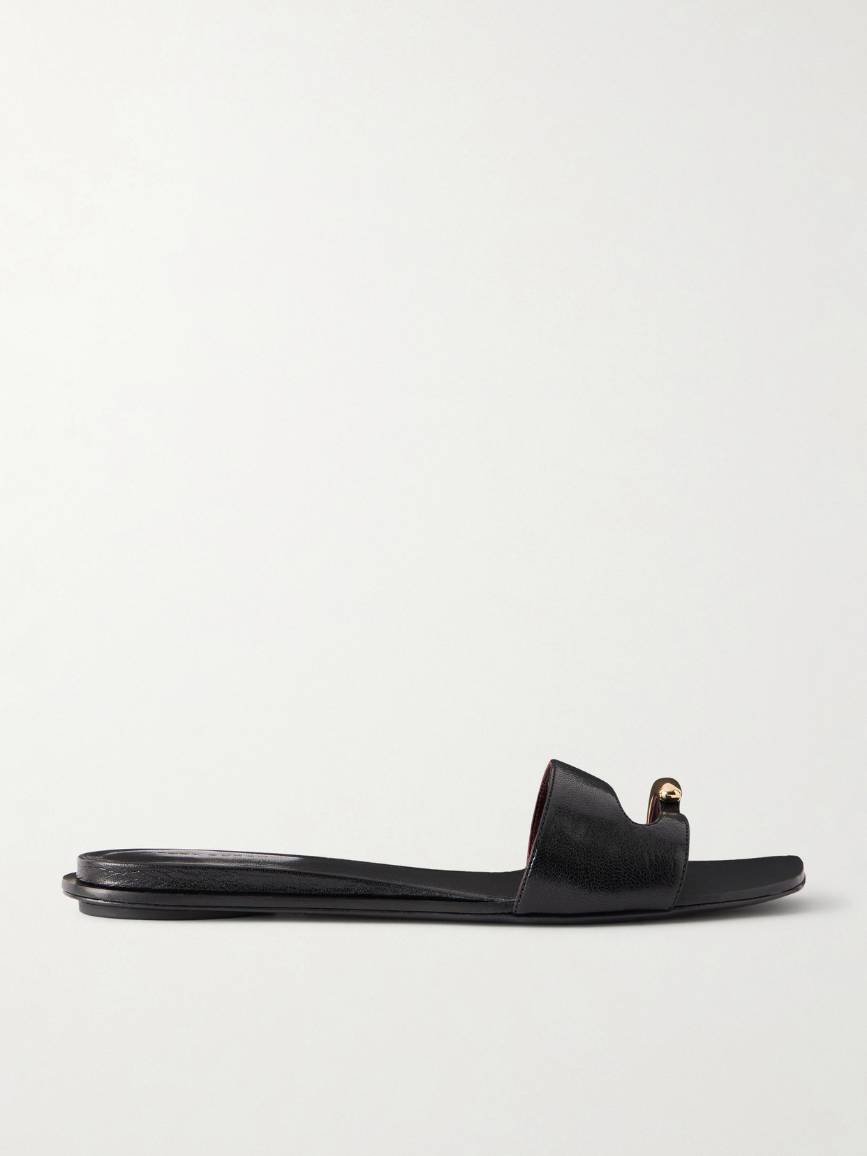 Tory Burch - Pierced Embellished Leather Slides - Black | NET-A-PORTER (US)