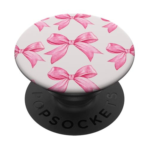 Aesthetic Pink Ribbons and Bows in Watercolor PopSockets Adhesive PopGrip | Amazon (US)