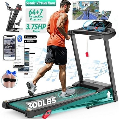 Inclined Treadmill w/ 300lb Capacity,3.75HP Folding Treadmill for Home,71 Program,APP Control,7.5MPH,HiFi Speaker,Shock-Absorbing, Knee Strap Gift | Target