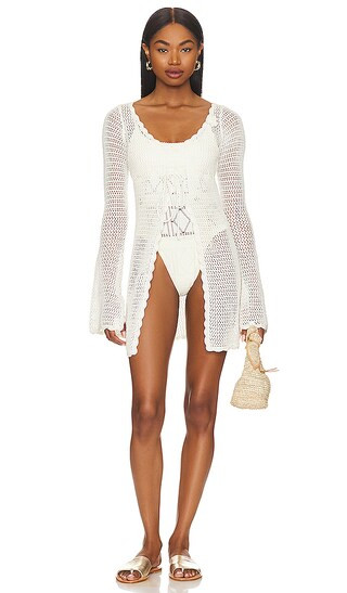 Collette Crochet Tunic in White | Revolve Clothing (Global)
