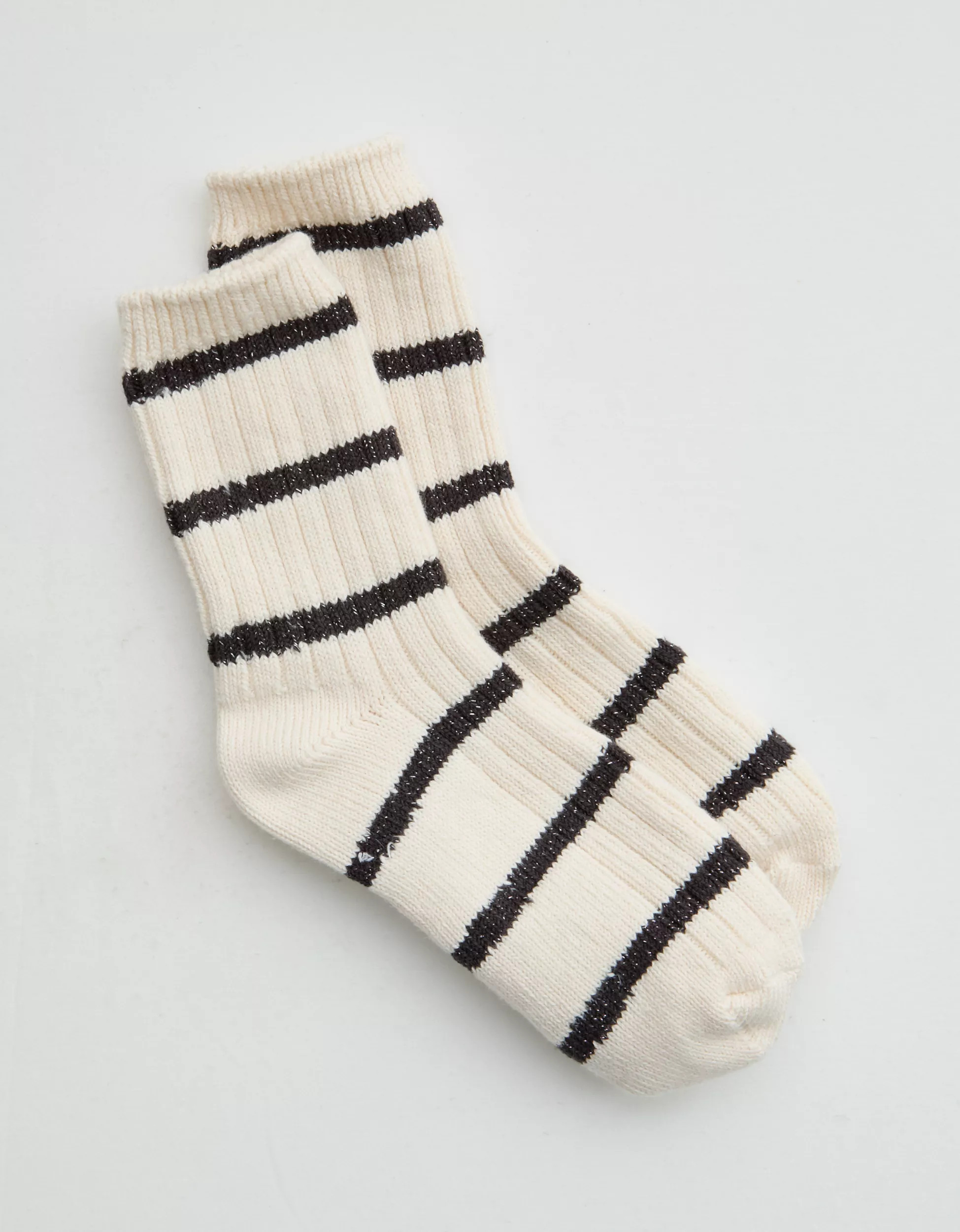 Aerie Chunky Lurex Stripe Crew Socks | Aerie