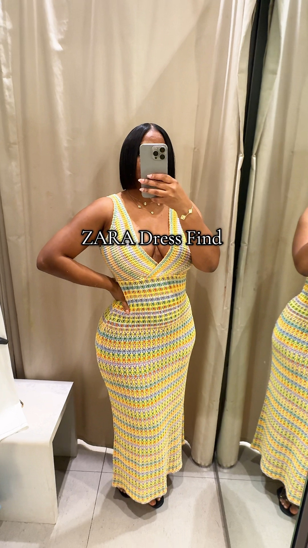 ZARA Summer Dress Find 🌞
I’m wearing a size Medium — love the flattering V-neck design that crosses at the front and back, with wide straps for extra comfort. The multi-color style makes it a perfect pick for summer vacation vibes! 

#LTKFindsUnder50 #LTKFindsUnder100 #LTKSummerEdit