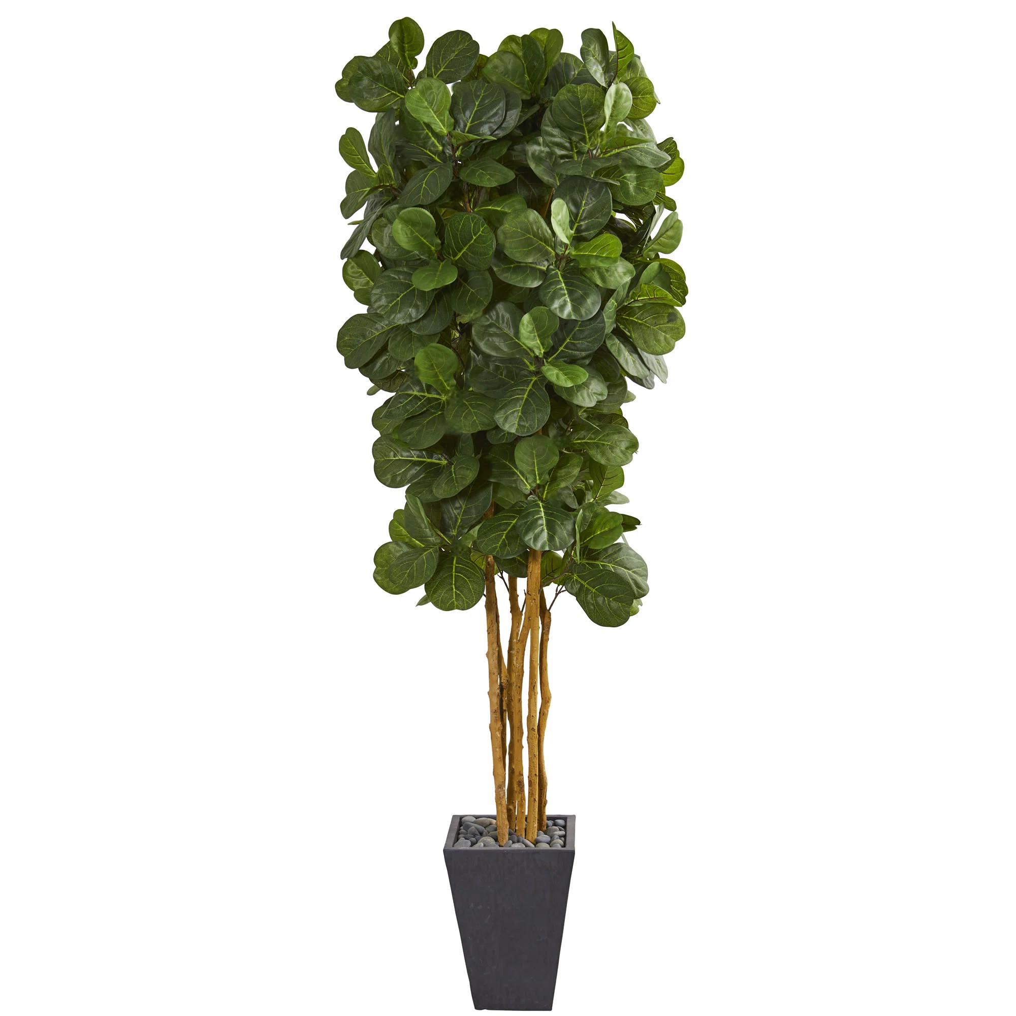 90" Artificial Fiddle Leaf Fig Tree in Planter | Wayfair North America