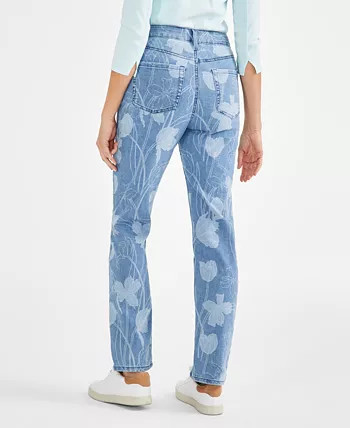 Style & Co Women's High-Rise Straight-Leg Printed Jeans, Created for Macy's - Macy's | Macy's