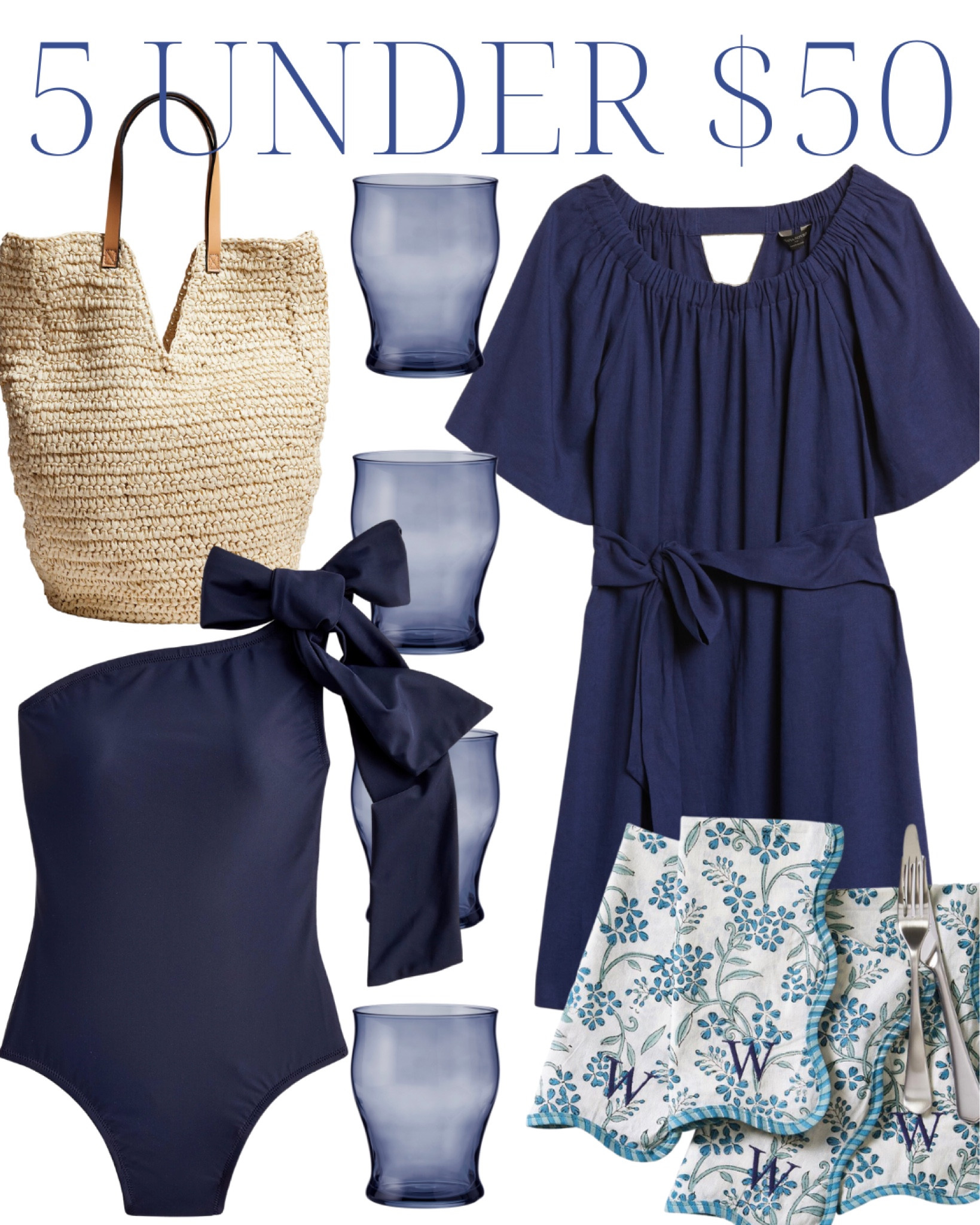 Navy linen dress tie waist belt short sleeved dress casual summer style navy tie shoulder bow one piece scalloped floral monogrammed personalized napkins blue glasses straw woven rattan beach bag tote bag  

#LTKSeasonal #LTKunder50 #LTKstyletip