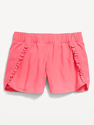 Dolphin-Hem Ruffle-Trim Run Shorts for Girls | Old Navy (US)